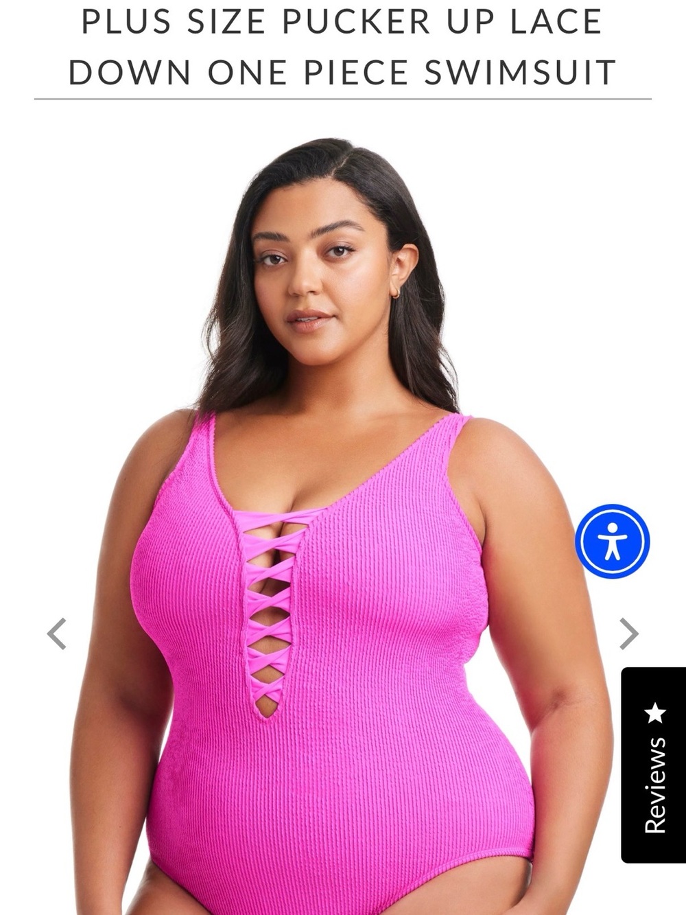 Bleu Rod Beattie Hot Pink Lace-Up One-Piece Swimsuit